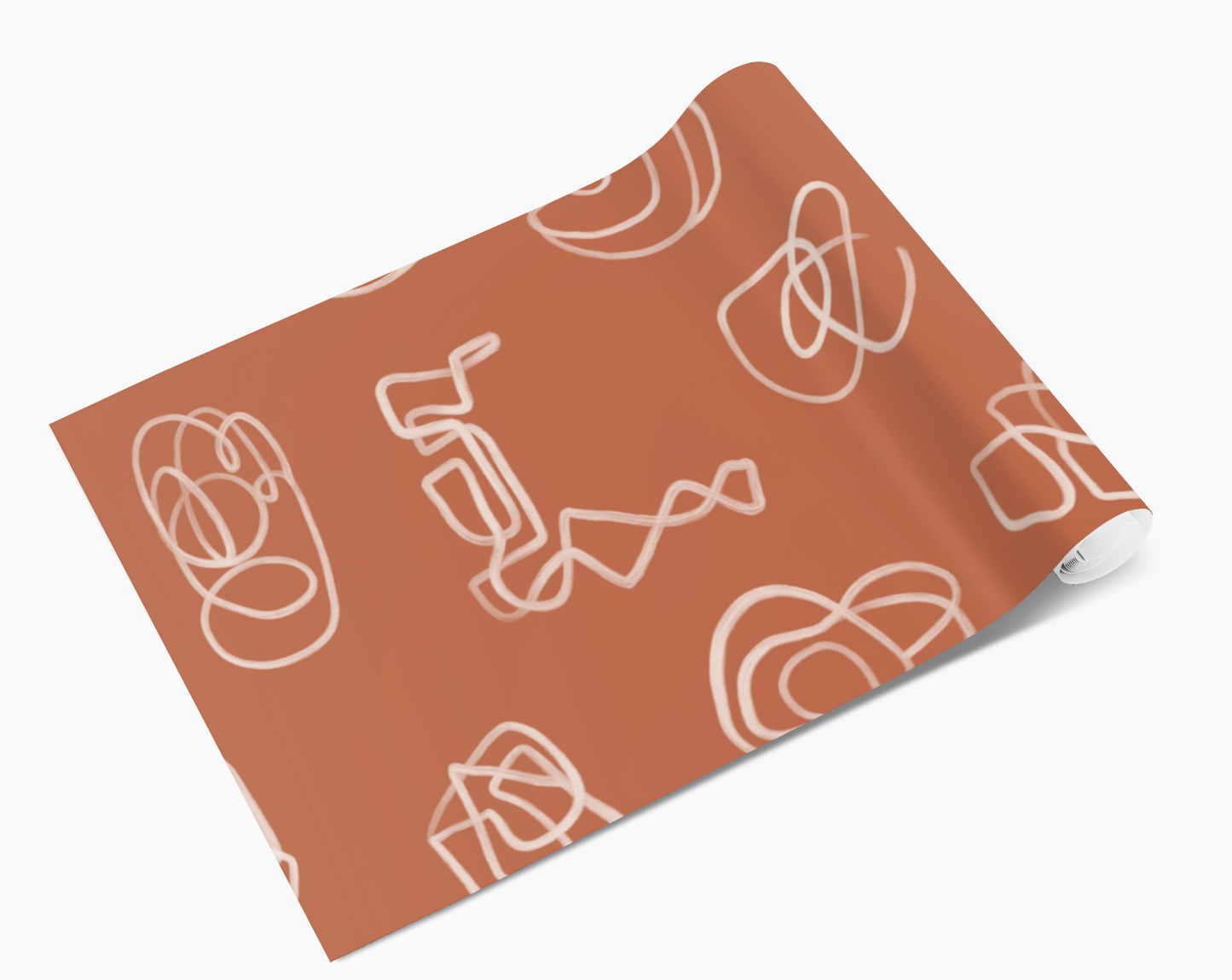 Brown Abstract Doodles Self Adhesive Wrap