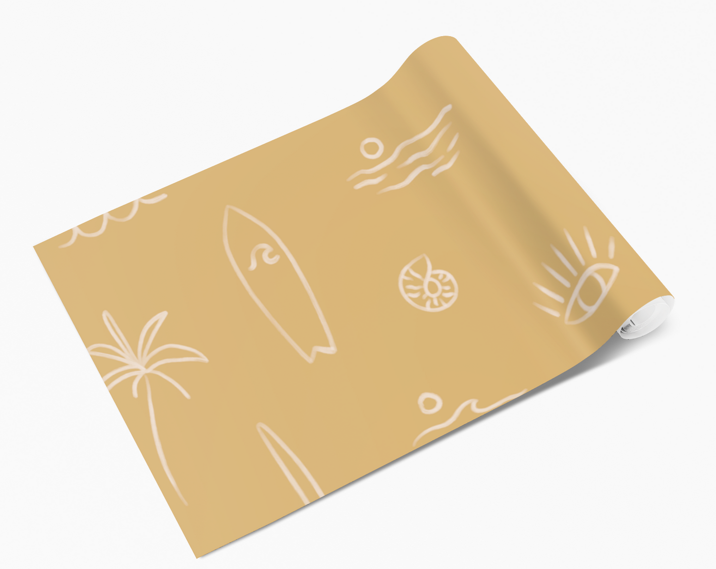 Yellow Surfer Palm Tree Self Adhesive Wrap
