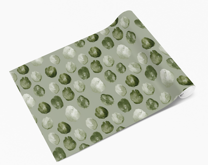 Watercolour Dark Green Blobs Self Adhesive Vinyl