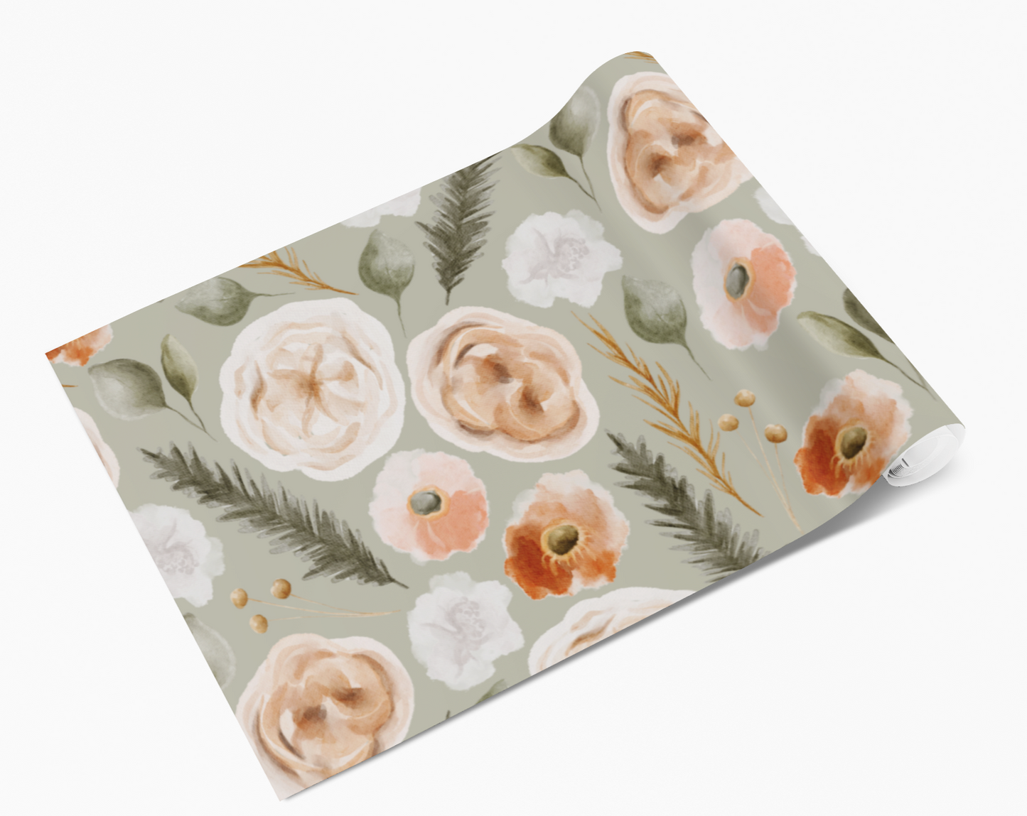 Sage Floral Blooms Vinyl Furniture Wrap