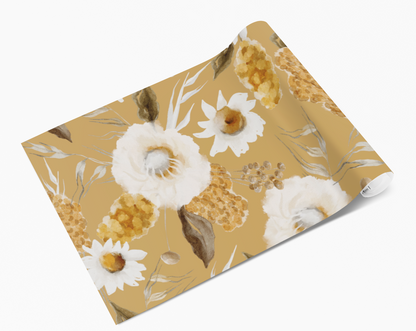 Sunny Yellow Daisy Cotton Flowers Self Adhesive Vinyl
