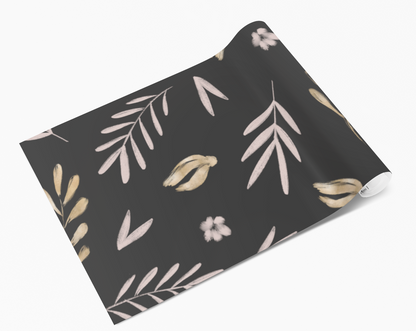 Grey Dusty Pink Petal Leaves Self Adhesive Vinyl