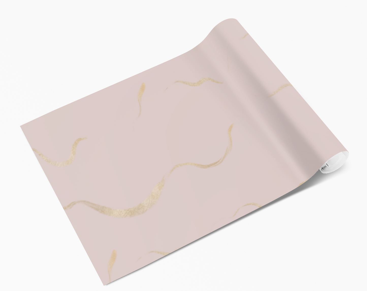 Pale Pink With Gold Squiggles Self Adhesive Vinyl