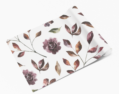 Burgundy Rose Leaf Stems Self Adhesive Vinyl