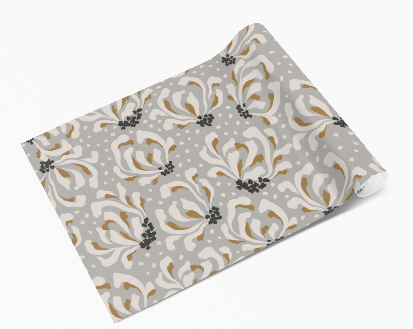Taupe Leaf Blooms Self Adhesive Vinyl