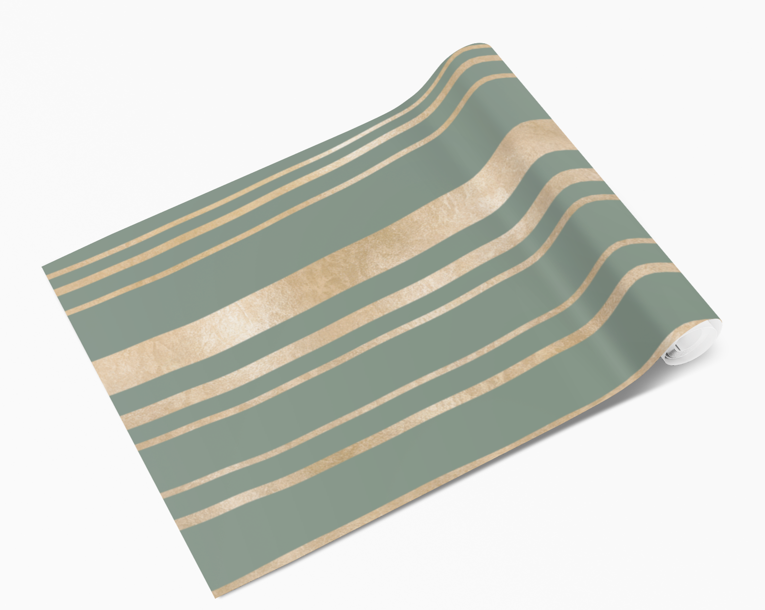 Sage Green Golden Stripes Self Adhesive Vinyl