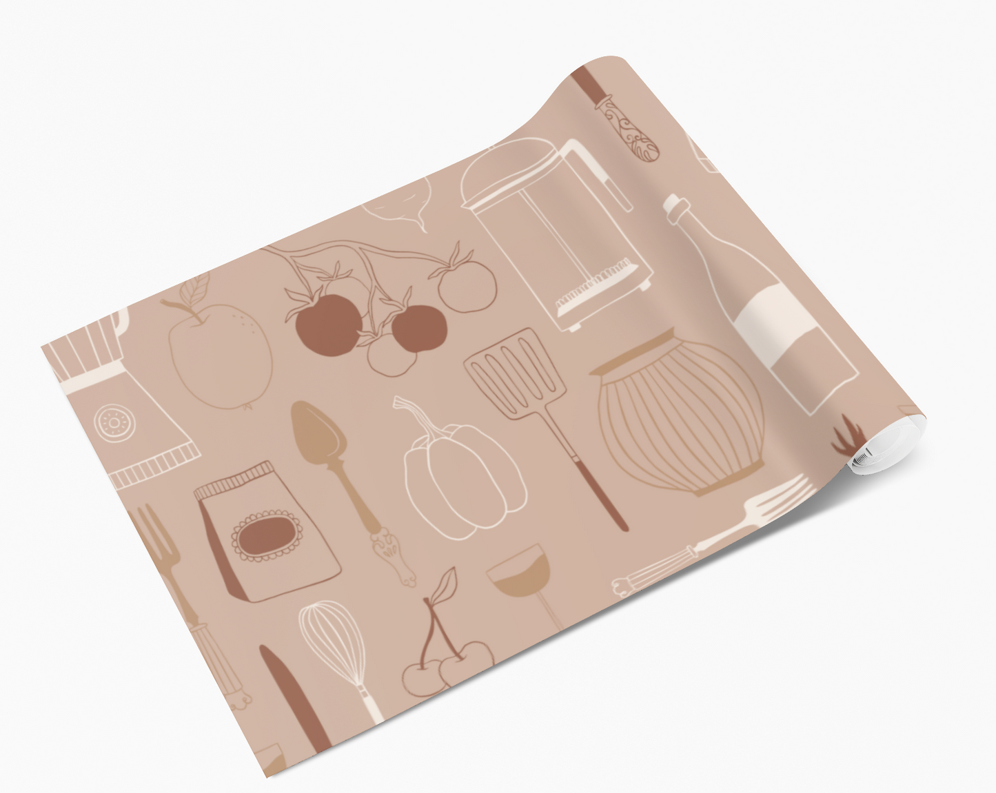 Taupe Kitchen Accessories Food Outline Silhouette Vinyl Furniture Sticker