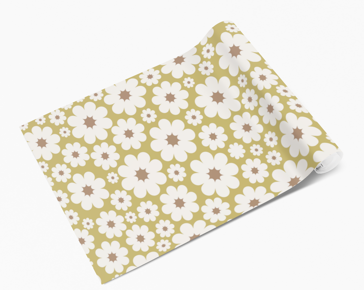 Retro Mustard Daisy Petals Vinyl Furniture Sticker