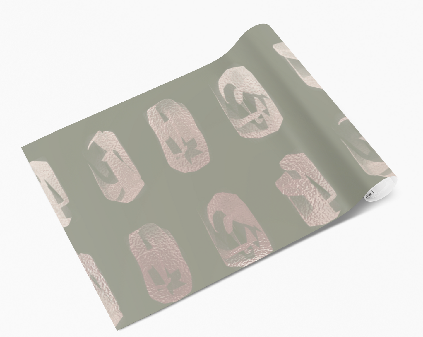 Khaki Green & Blush Splodges Self Adhesive Vinyl