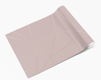 Blush Pink Gold Abstract Line Design Self Adhesive Vinyl
