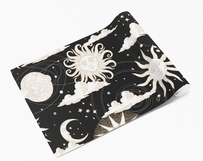 Black & White Sun Moon Cloud Earth Self Adhesive Vinyl