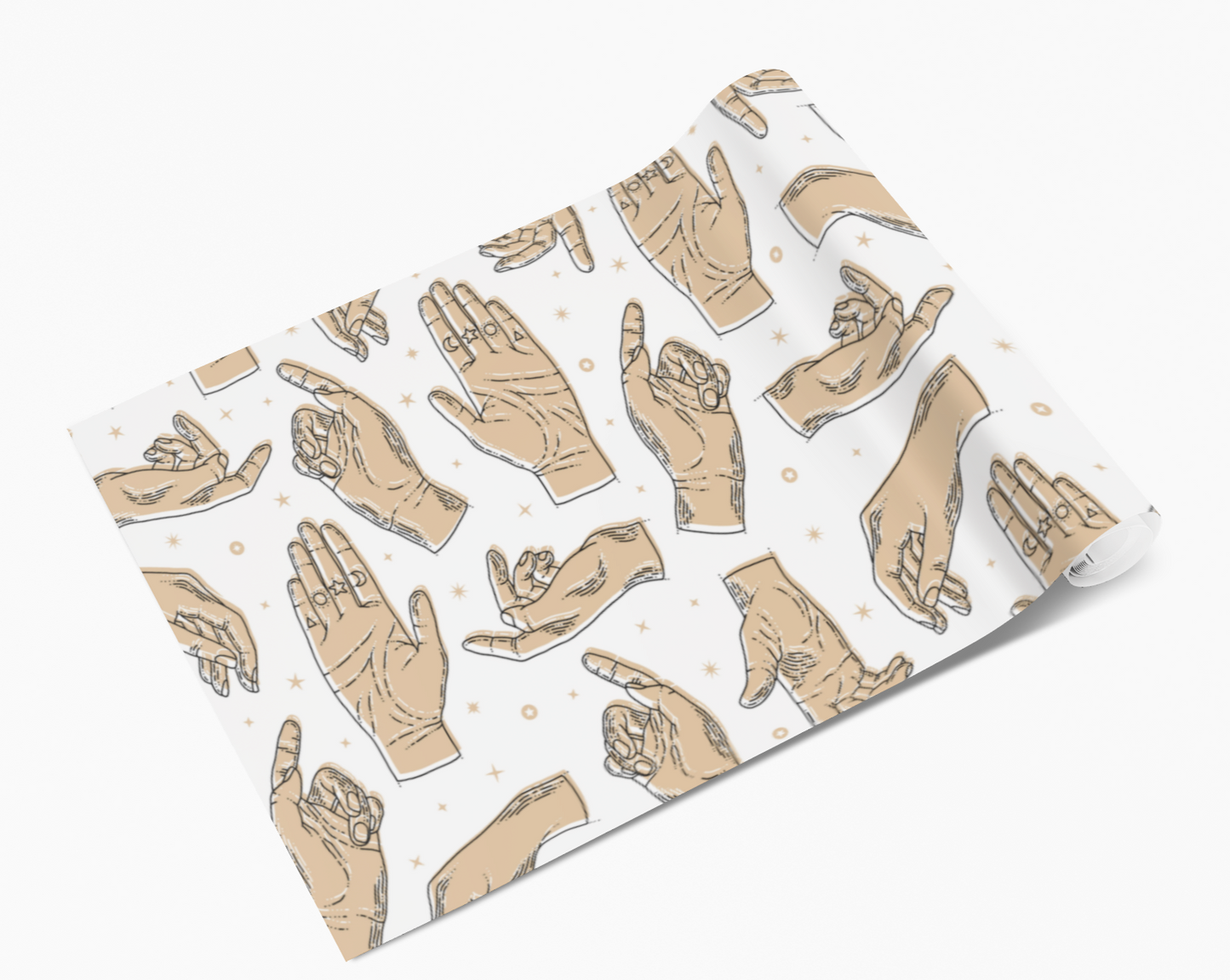 Light Cream Hands Palms Symbols Signs Vinyl Furniture Sticker