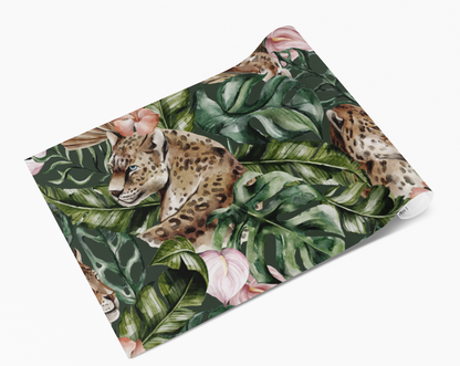Tropical Plants Jungle leaves Leopard Self Adhesive Vinyl