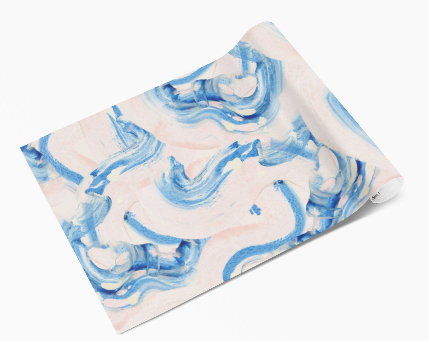 Blue Brush Stroke Watercolour Swirls Self Adhesive Wrap