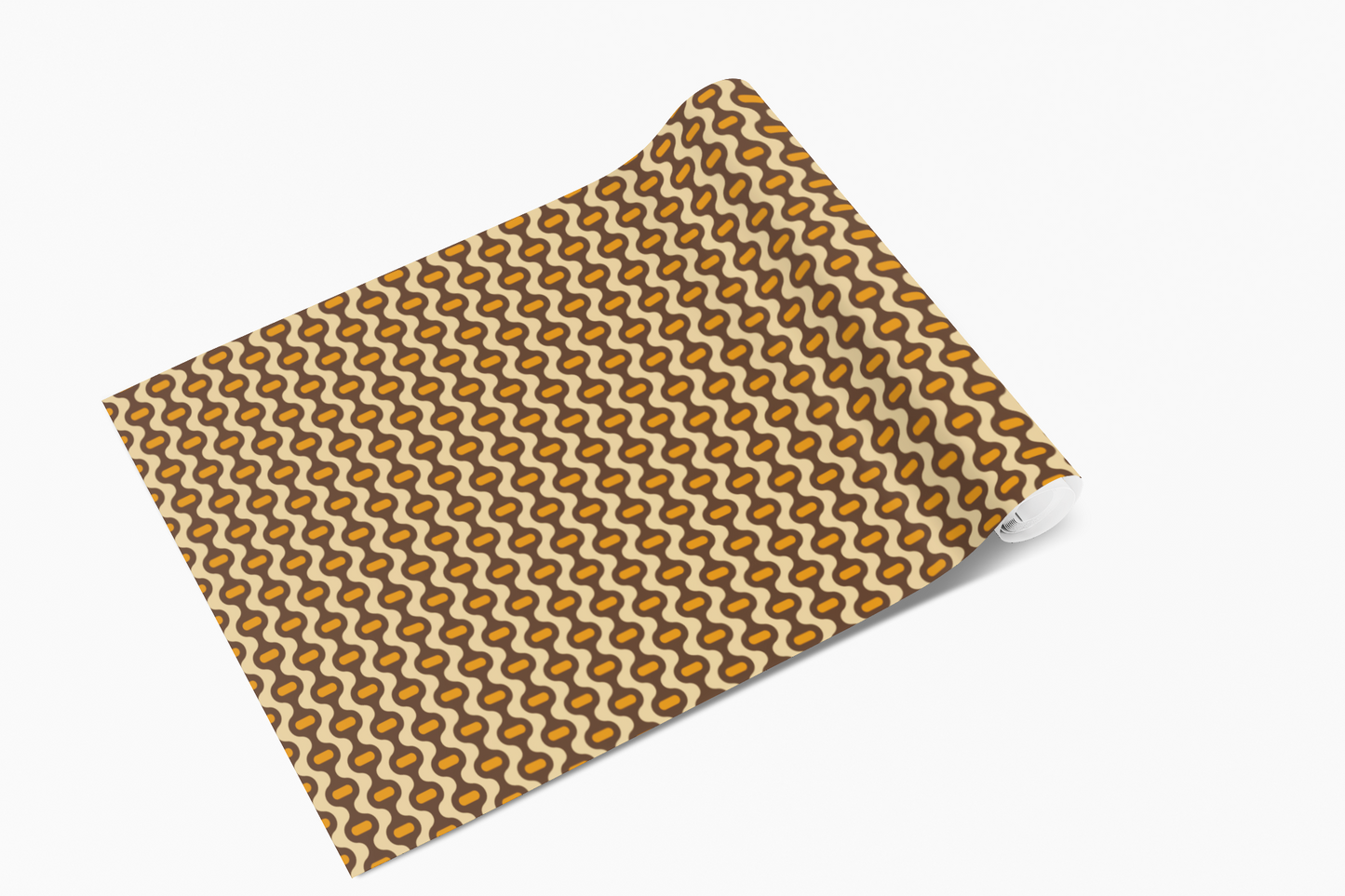 Brown Beige Bobble String Retro Print Self Adhesive Vinyl