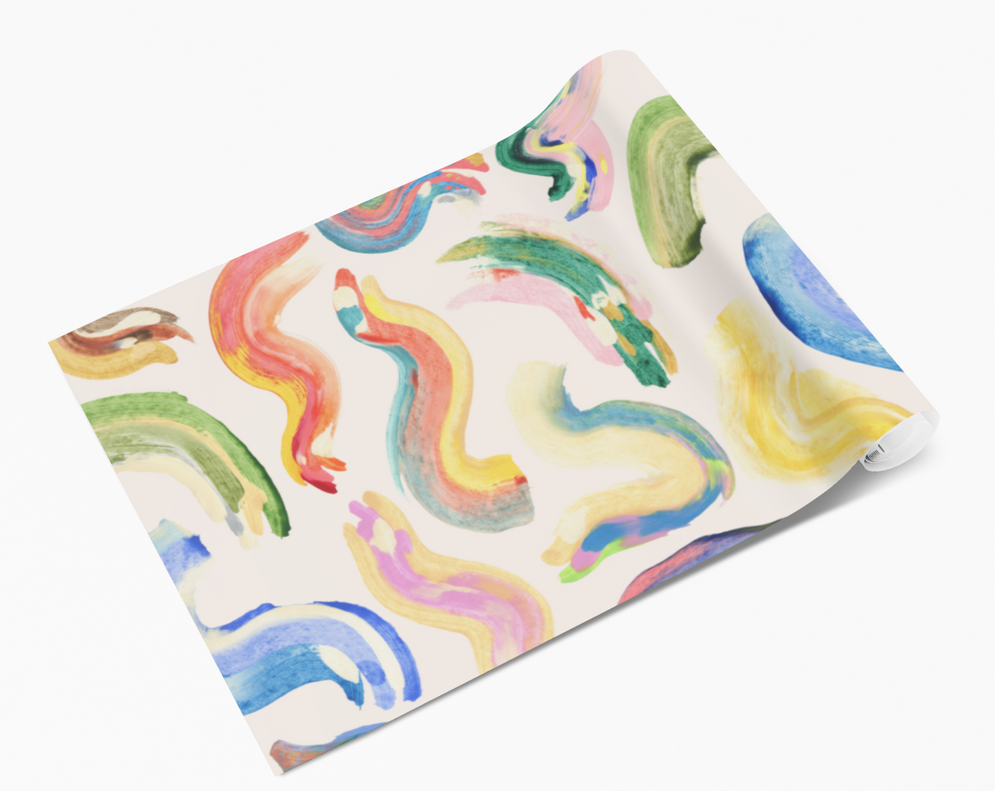 Multi Colour Squiggle Brush Stroke Swirls Self Adhesive Wrap
