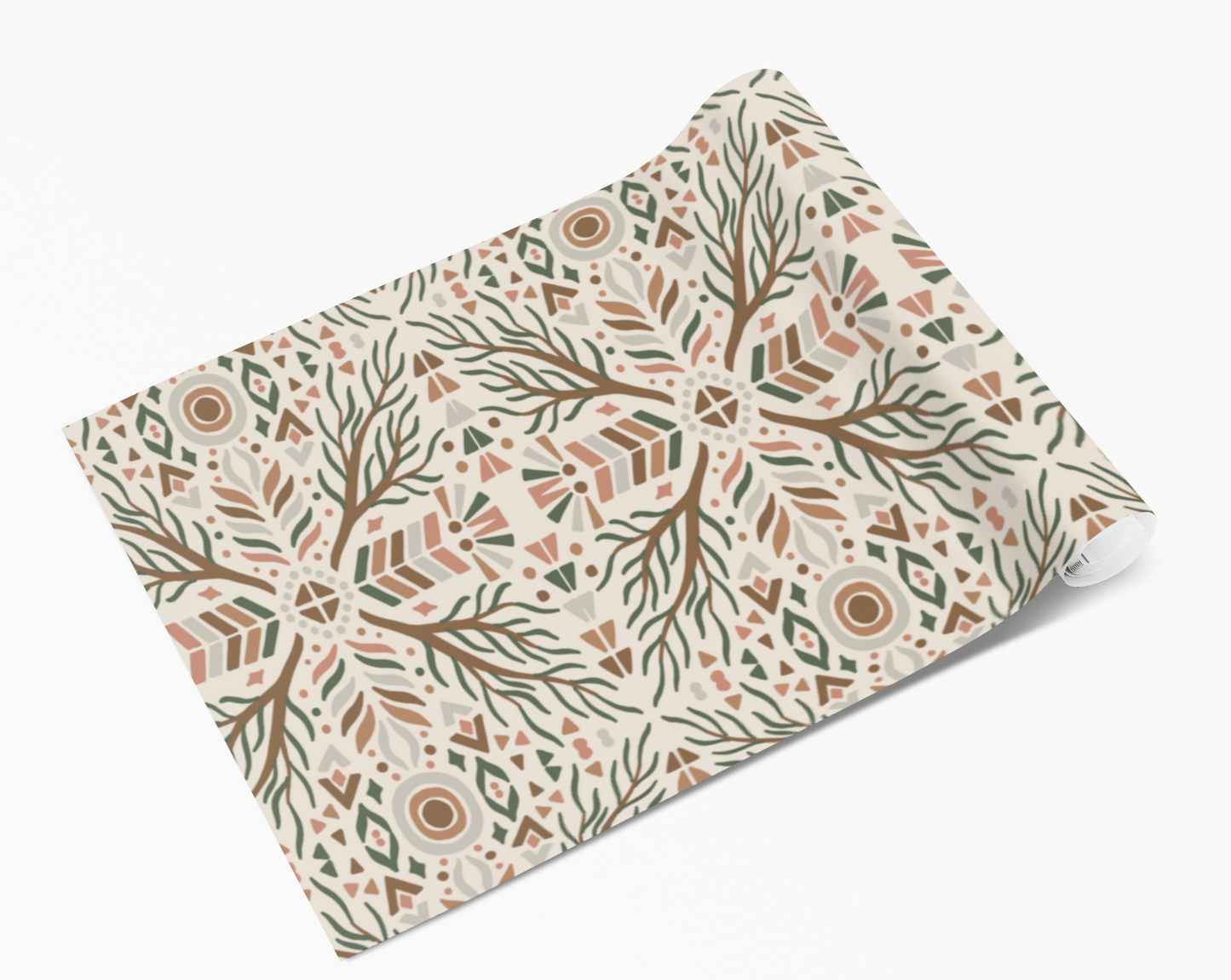 Beige Branch Tile Kaleidoscope Vinyl Furniture Sticker