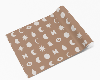 Brown Symbol Moon & Stars Vinyl Furniture Wrap
