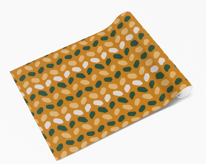 Burnt Orange/Green Dash Lines Vinyl Furniture Wrap