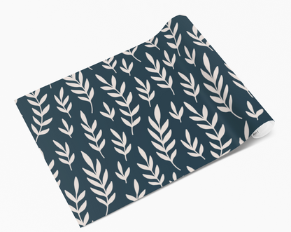 Navy Cream Leaf Branches Self Adhesive Vinyl