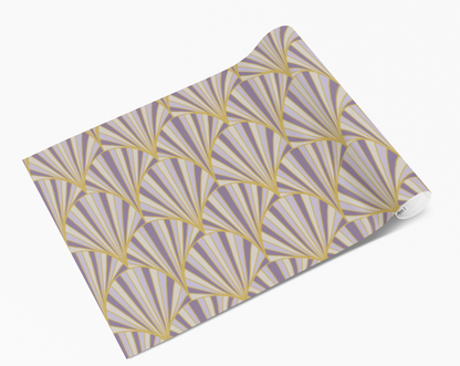Fanned Grey & Yellow Art Deco Design Self Adhesive Vinyl