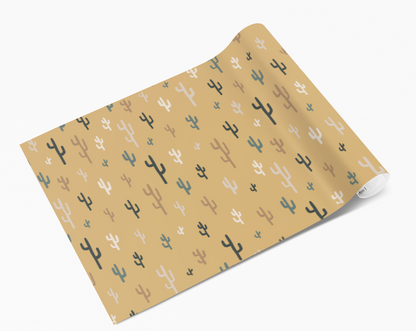 Yellow Cactus Pattern Vinyl Furniture Wrap