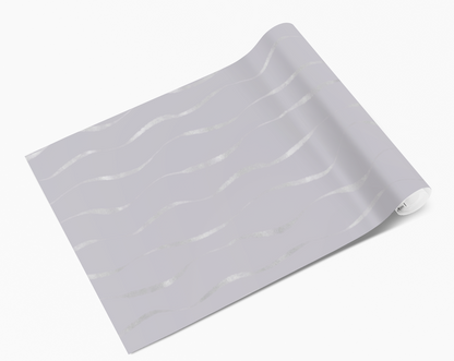 Grey & Silver Fine Wavy Lines Vinyl Furniture Sticker