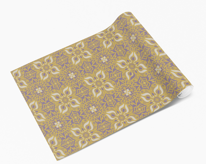Mustard Yellow Petal Tile Design Vinyl Furniture Wrap