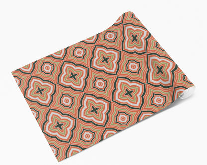 Orange Diamond Trippy Pattern Self Adhesive Vinyl