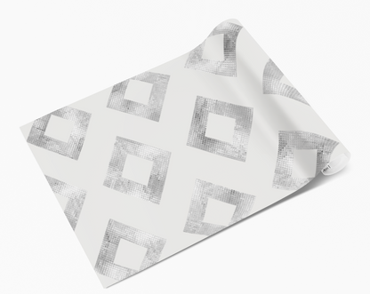 White & Grey Diamond Squares Vinyl Furniture Sticker
