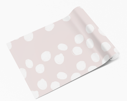 Pale Pink & White Spotty Lines Vinyl Furniture Wrap