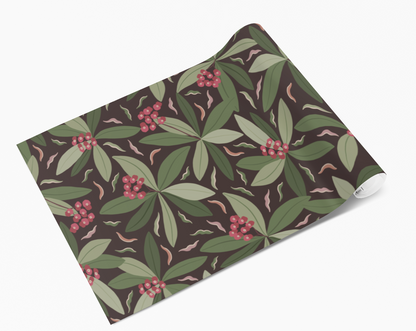 Berries And Leaves Greenery Vinyl Furniture Sticker