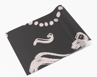 Black & Blush Pink Wavy Spots Self Adhesive Vinyl