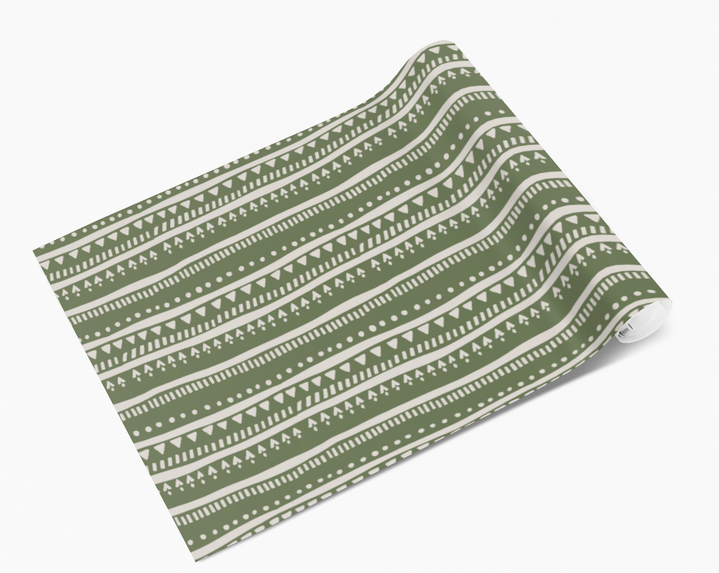 Green Aztec Linier Lines Self Adhesive Vinyl