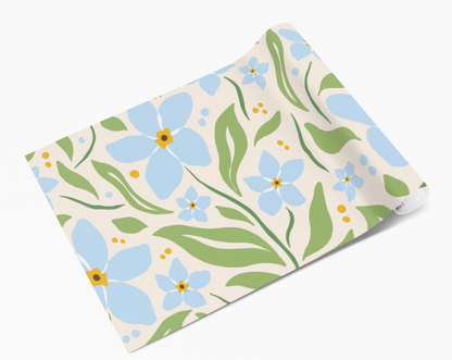 Baby Blue Flowers Self Adhesive Vinyl