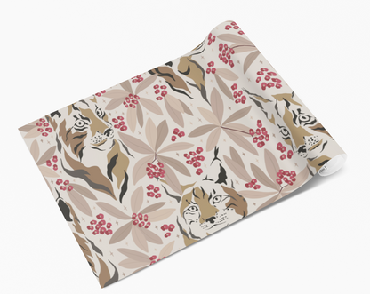 Wild Lynx Cat & Berries Vinyl Furniture Sticker