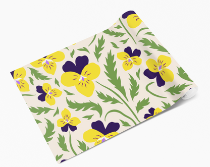 Violet & Yellow Pansy Flowers Vinyl Furniture Wrap