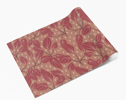 Rosy Red Leaves Self Adhesive Vinyl