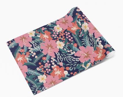 Vibrant Pink/Navy Floral Berries Display Vinyl Furniture Wrap