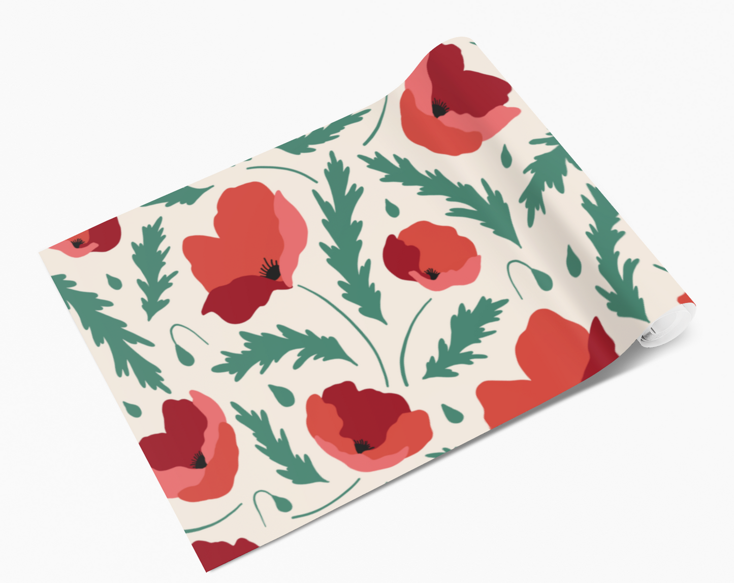 Red Poppy Flowers Self Adhesive Vinyl