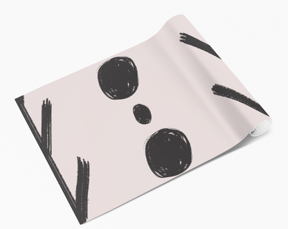 Dusky Pink & Black Spots/Arrows Self Adhesive Vinyl