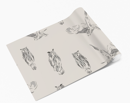 Grey Owl Print Bird Self Adhesive Vinyl