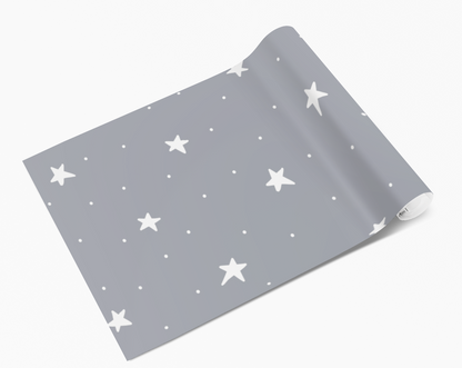 Grey and Mini White Stars Self Adhesive Vinyl