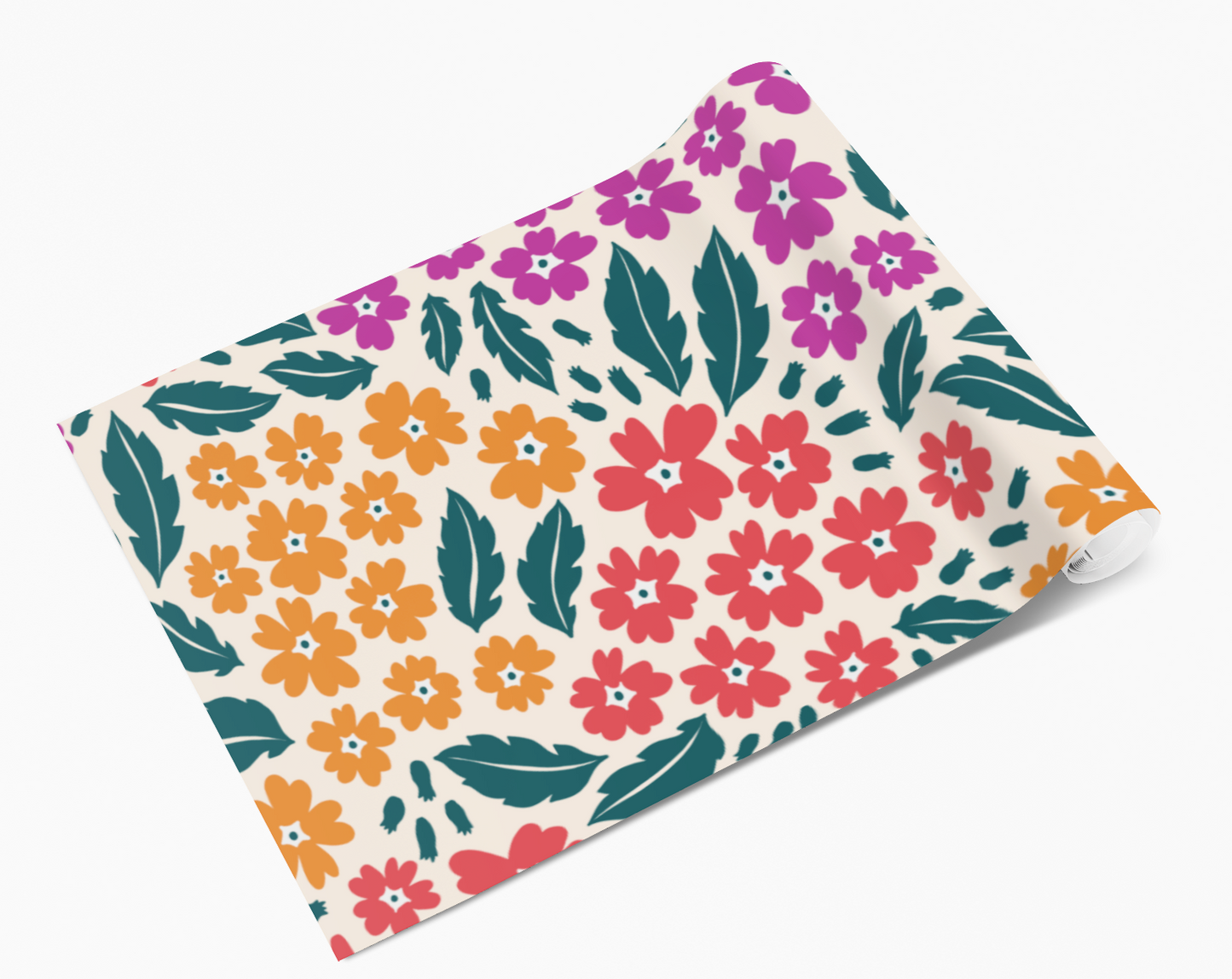 Mini Ditsy Red Orange Red Flowers Self Adhesive Vinyl