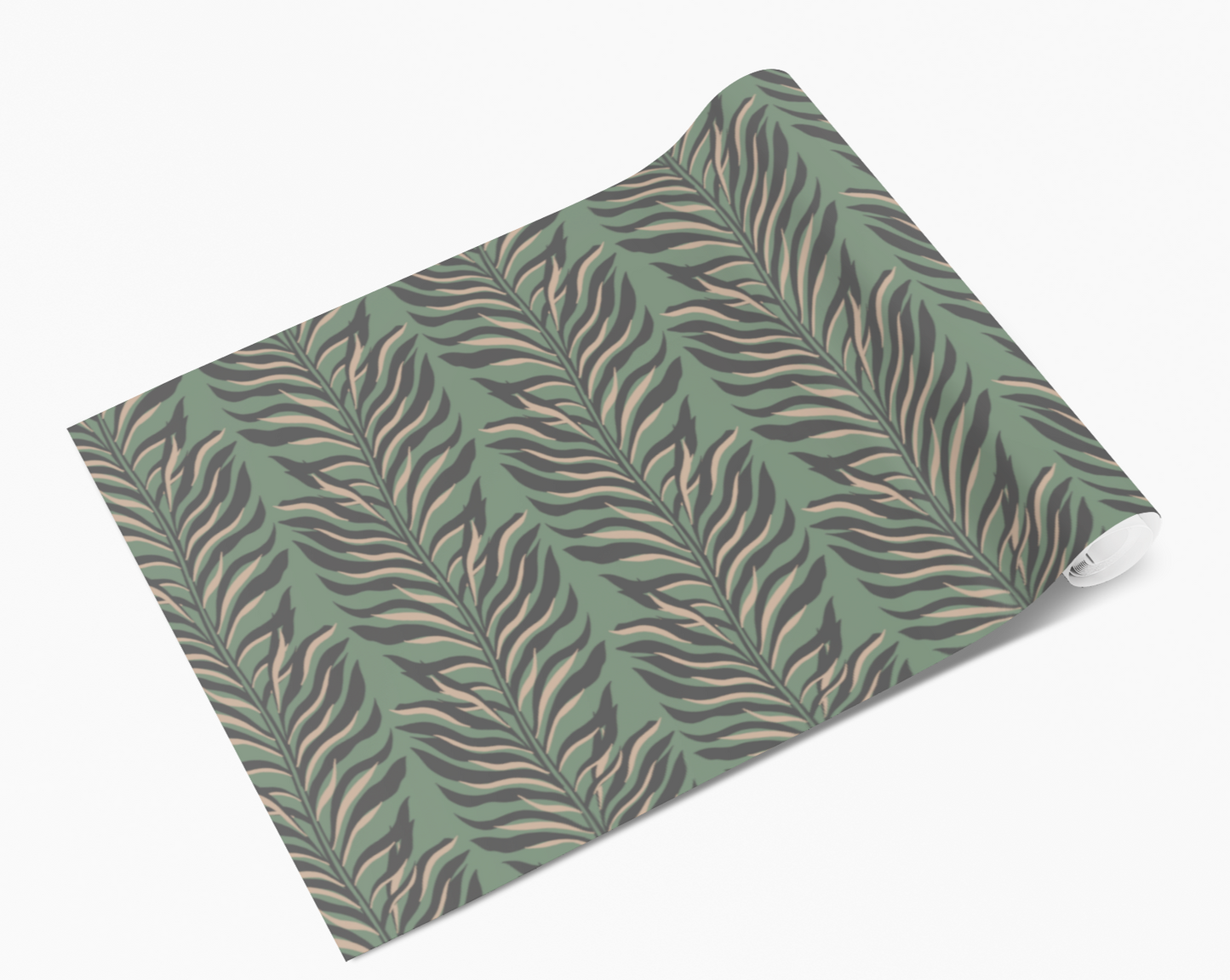 Safari Green Large Feathers Self Adhesive Vinyl