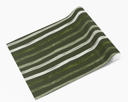 Dark Green Ombre Stripes Vinyl Furniture Wrap