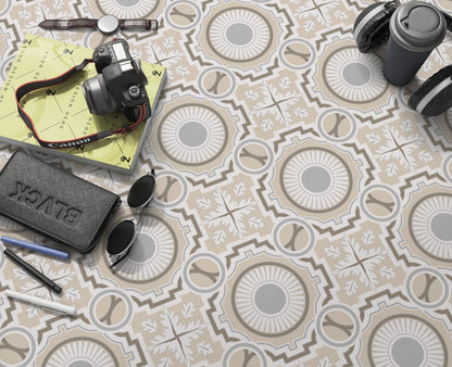 Beige Neutral Deco Floor Tile Stickers