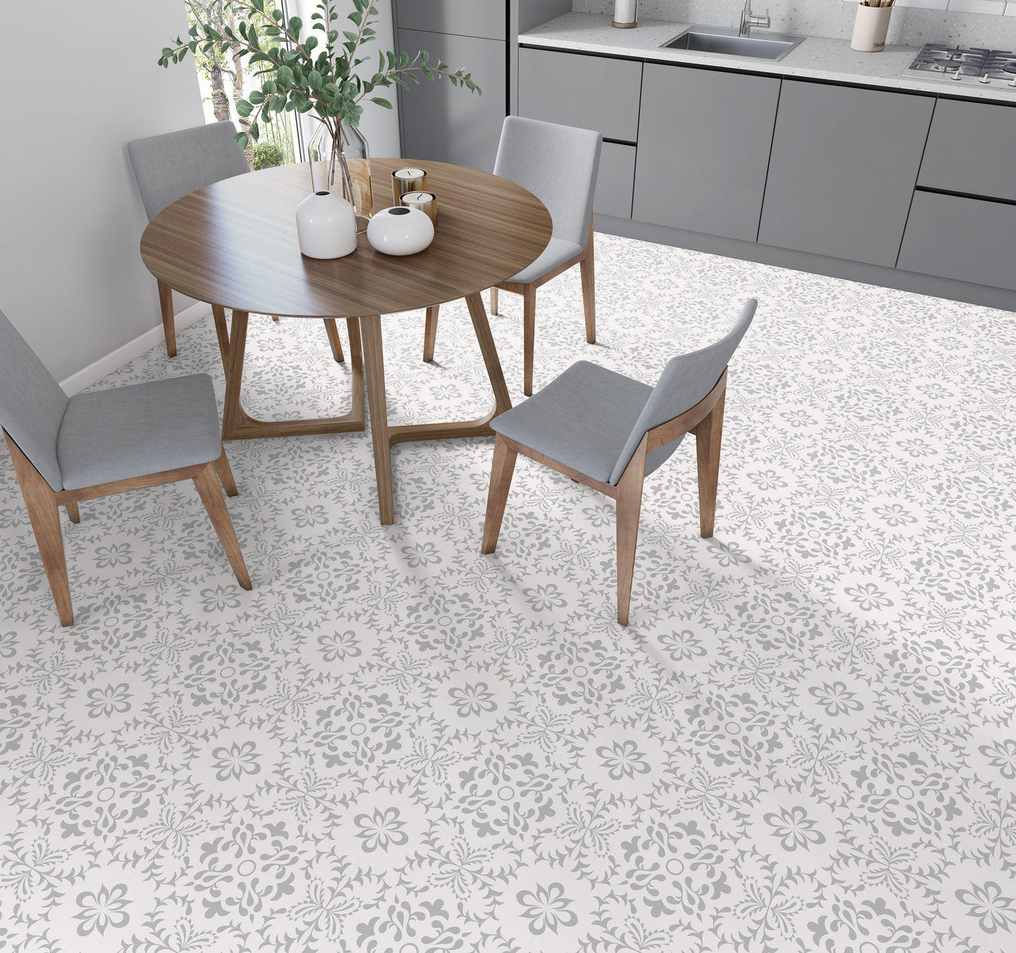 Grey Thistle Fancy Floor & Tile Stickers