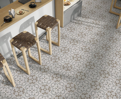 Grey Neutral Mini Flower Cross Floor & Tile Stickers