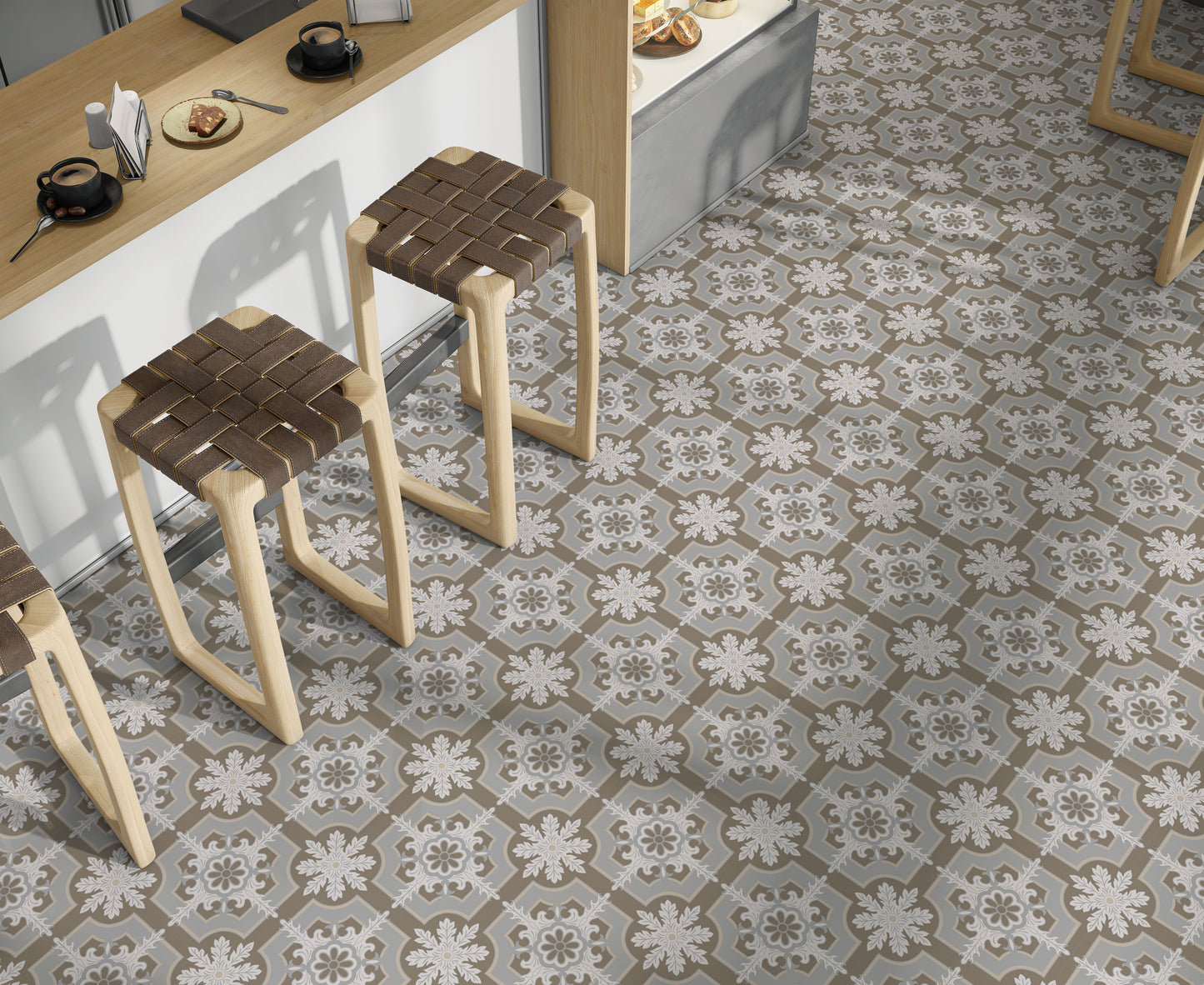 Taupe Slate Snowflake Removeable Spanish Tile Stickers
